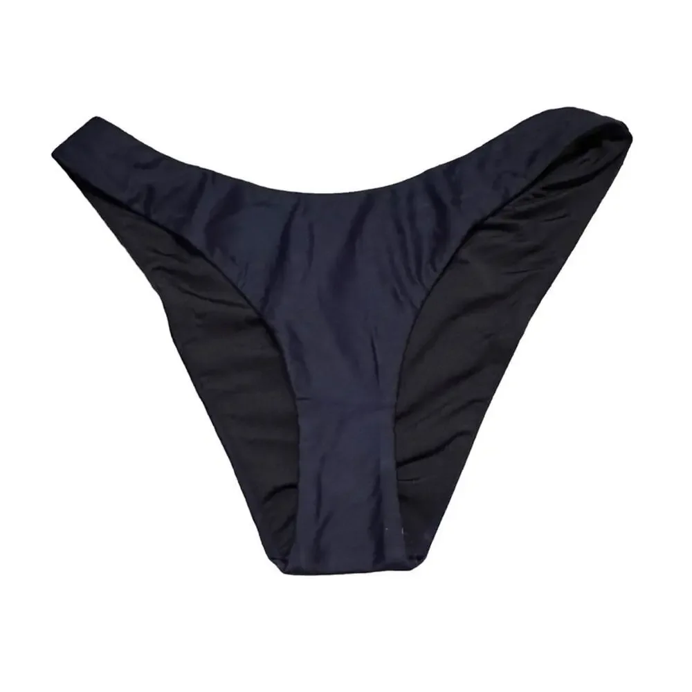 J.‎ Crew Curved-Waist Cheeky Bikini Bottom in Navy Blue Sz S NEW